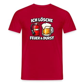 Ich Lösche Feuer & Durst - Bierfeuer Humor - Männer T-Shirt - Rot - Vorne - AI Model Male 178 dark (178cm)
