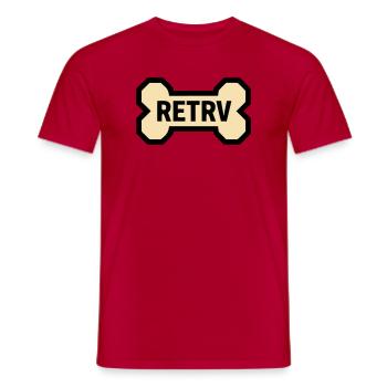 Hundeknochen Retriever Golden Labrador Hund - Männer T-Shirt - Rot - Vorne - AI Model Male 178 dark (178cm)