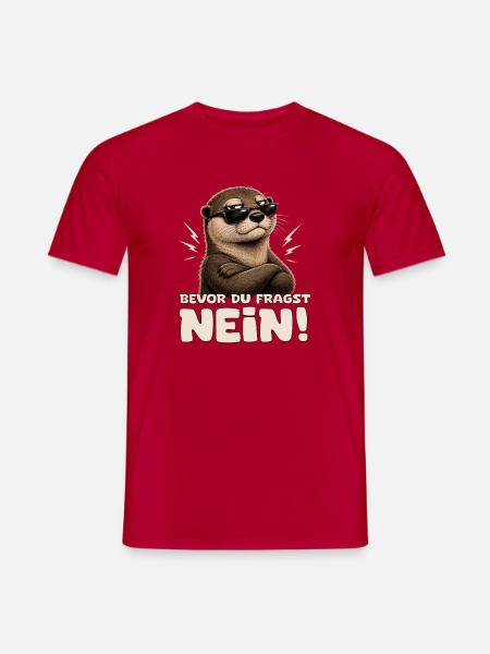 Otter mit Sonnenbrille – Nein! - Männer T-Shirt - Rot