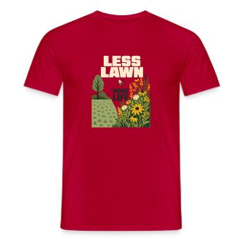 Less Lawn More Life Native Pollinator Garden - Men's T-Shirt - red - Front - AI Model Male 178 dark (178cm)