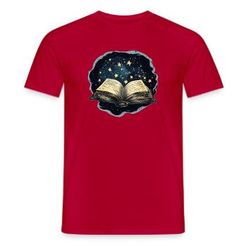 Livre avec des étoiles - T-shirt homme - rouge - Devant - AI Model Male 178 dark (178cm)