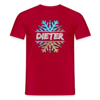 First name Dieter - Men's T-Shirt - red - Front - AI Model Male 178 dark (178cm)