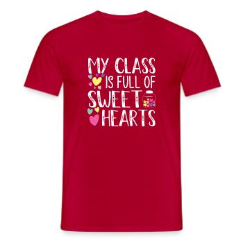 Meine Klasse ist voller lieben Herzen - Männer T-Shirt - Rot - Vorne - AI Model Male 178 dark (178cm)