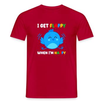 Oiseau bleu de la joie battante - T-shirt homme - rouge - Devant - AI Model Male 178 dark (178cm)