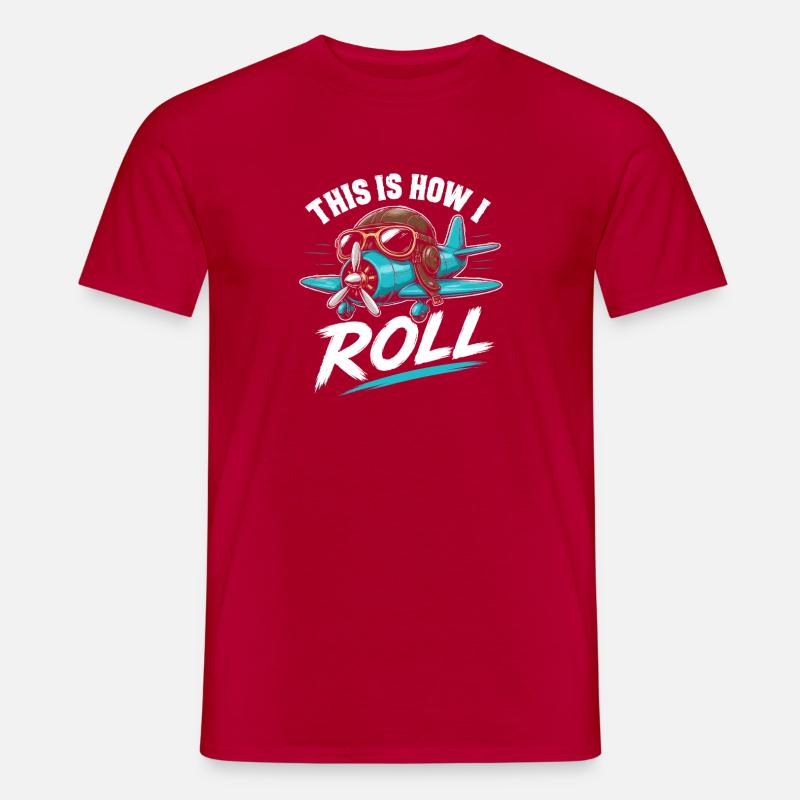 Propeller Plane Roll Saying - Men's T-Shirt - red