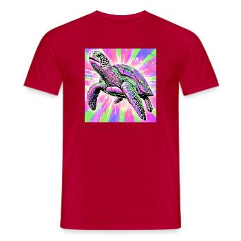 turtle - Men's T-Shirt - red - Front - AI Model Male 178 dark (178cm)