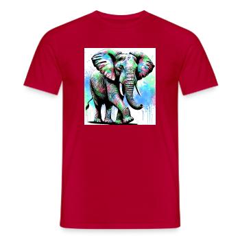 Elefant - Männer T-Shirt - Rot - Vorne - AI Model Male 178 dark (178cm)