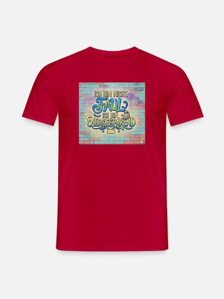 Ich bin nicht faul, energiesparend - Männer T-Shirt - Rot