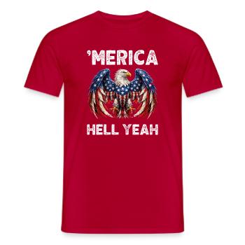 Amerikanischer Adler Patriotismus - Männer T-Shirt - Rot - Vorne - AI Model Male 178 dark (178cm)