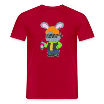 Rabbit Sprayer Spray Can - Men's T-Shirt - red - Front - AI Model Male 178 dark (178cm)