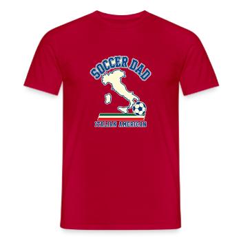 Football italo-américain Papa Italien Fan Fierté - T-shirt homme - rouge - Devant - AI Model Male 178 dark (178cm)