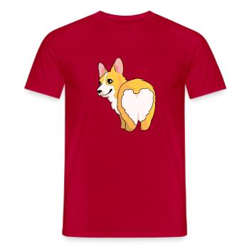 Corgi Coeur Coloré Derrière - T-shirt homme - rouge - Devant - AI Model Male 178 dark (178cm)