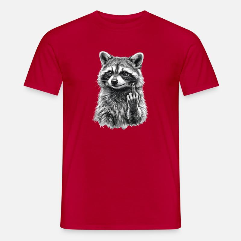 Grumpy Raccoon - Männer T-Shirt - Rot