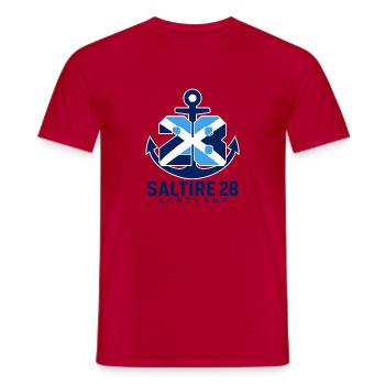 Scotland Soccer Fan Saltire 28 Years in the Making - Men's T-Shirt - red - Front - AI Model Male 178 dark (178cm)