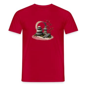 Tranquillité du Jardin Zen - T-shirt homme - rouge - Devant - AI Model Male 178 dark (178cm)