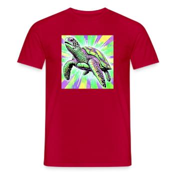 tortue - T-shirt homme - rouge - Devant - AI Model Male 178 dark (178cm)