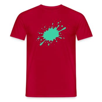 Türkisfarbener Farbspritzer - Männer T-Shirt - Rot - Vorne - AI Model Male 178 dark (178cm)