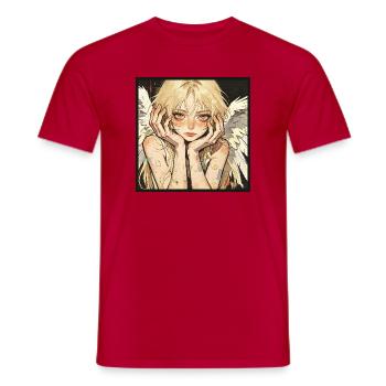 Pastellengel mit Flügelfehler - Männer T-Shirt - Rot - Vorne - AI Model Male 178 dark (178cm)