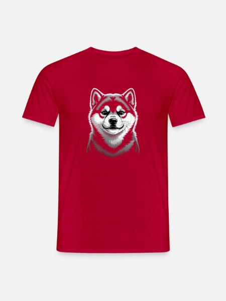 Shiba Inu Illustration - Männer T-Shirt - Rot
