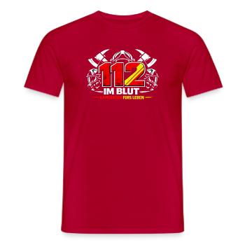 112 Im Blut Kameraden - Männer T-Shirt - Rot - Vorne - AI Model Male 178 dark (178cm)