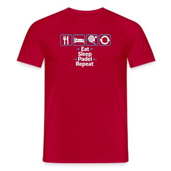Eat Sleep Padel Repeat – Padel Lifestyle - Men's T-Shirt - red - Front - AI Model Male 178 dark (178cm)