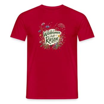 Wildblumen statt Rasen - Männer T-Shirt - Rot - Vorne - AI Model Male 178 dark (178cm)
