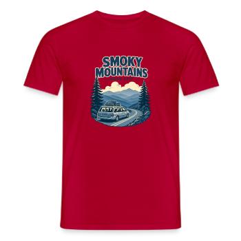 Smoky Mountains Road Trip Family Vacation Adventur - Men's T-Shirt - red - Front - AI Model Male 178 dark (178cm)