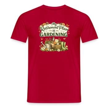 Retirement Plan Garden Hobby Gardening Flowers Retirement - Men's T-Shirt - red - Front - AI Model Male 178 dark (178cm)
