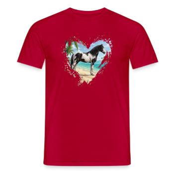 Ein Abaco-Pferdebart, der Strand und ein Herz - Männer T-Shirt - Rot - Vorne - AI Model Male 178 dark (178cm)