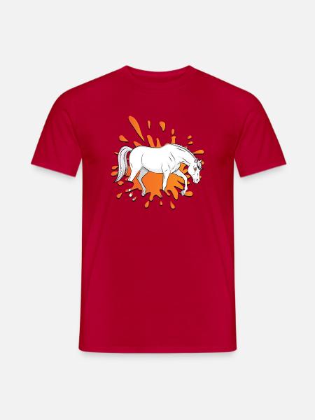 Eine Manga-Zeichnung eines Abbayan-Pferdes - Männer T-Shirt - Rot