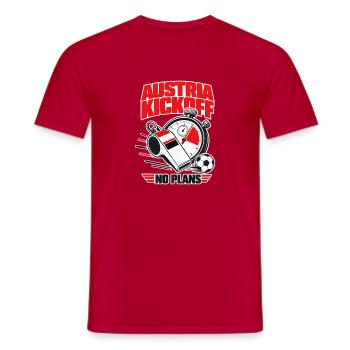 Austria Soccer Fan No Plans During Kickoff - Men's T-Shirt - red - Front - AI Model Male 178 dark (178cm)
