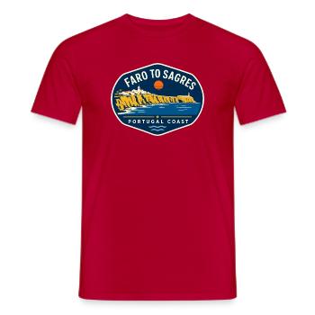 De Faro à Sagres Portugal Côte de l’Algarve - T-shirt homme - rouge - Devant - AI Model Male 178 dark (178cm)