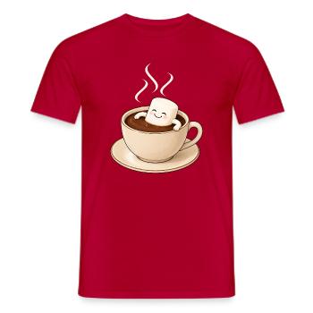 Guimauve sucrée dans un chocolat chaud - T-shirt homme - rouge - Devant - AI Model Male 178 dark (178cm)