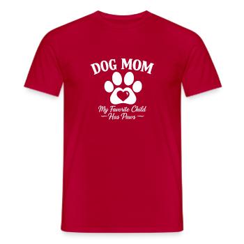 Hundemama und Pfotenherz - Männer T-Shirt - Rot - Vorne - AI Model Male 178 dark (178cm)
