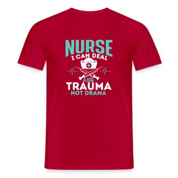 Krankenschwester, ich kann mit Trauma umgehen - Männer T-Shirt - Rot - Vorne - AI Model Male 178 dark (178cm)