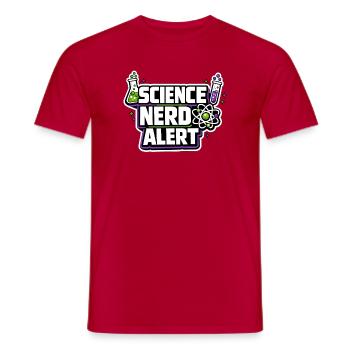 Science Nerd Alert Motiv - Männer T-Shirt - Rot - Vorne - AI Model Male 178 dark (178cm)