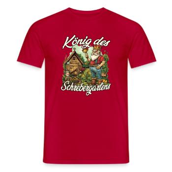 Gartenlaube Schrebergarten Gartenzwerg Hobbygarten - Männer T-Shirt - Rot - Vorne - AI Model Male 178 dark (178cm)