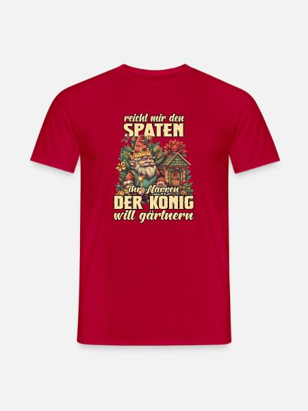 Hobbygärtner Gemüsebeet Gartenarbeit Garten König - Männer T-Shirt - Rot