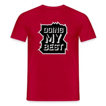 Doing My Best Funny Honest Motivational Saying - Men's T-Shirt - red - Front - AI Model Male 178 dark (178cm)