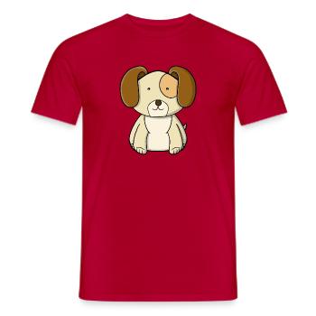süßer Welpe - Männer T-Shirt - Rot - Vorne - AI Model Male 178 dark (178cm)