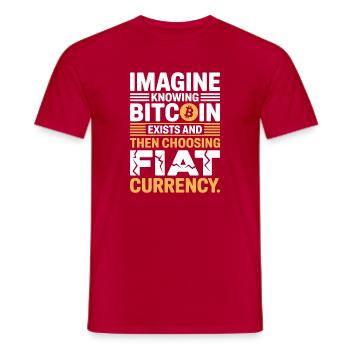 Bitcoin Imaginez savoir que Bitcoin existe crypto BTC - T-shirt homme - rouge - Devant - AI Model Male 178 dark (178cm)
