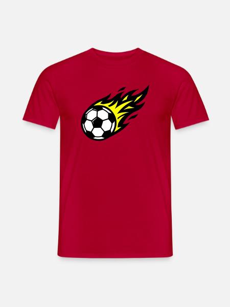 Soccer Flame Ball - Men's T-Shirt - red