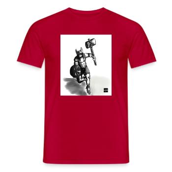 Wikingerkrieger mit Hammer auf dem Marsch - Männer T-Shirt - Rot - Vorne - AI Model Male 178 dark (178cm)