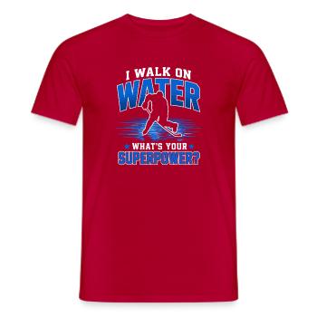 Wasserlaufen Eishockey Superkraft - Men's T-Shirt - red - Front - AI Model Male 178 dark (178cm)
