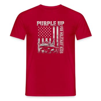 Enfants militaires violets Chasseurs Militaires Enfants - T-shirt homme - rouge - Devant - AI Model Male 178 dark (178cm)
