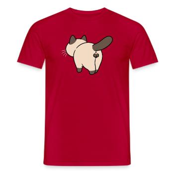 Crosscat with googly paws - Men's T-Shirt - red - Front - AI Model Male 178 dark (178cm)