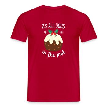 Its All Good in the Pudding - Men's T-Shirt - red - Front - AI Model Male 178 dark (178cm)