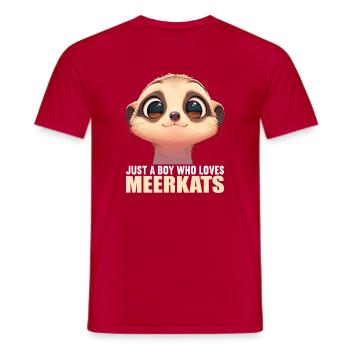 Meerkat Erdmännchen - Männer T-Shirt - Rot - Vorne - AI Model Male 178 dark (178cm)