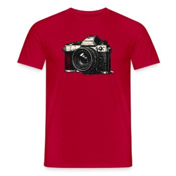 Vintage Kamera Illustration - Männer T-Shirt - Rot - Vorne - AI Model Male 178 dark (178cm)