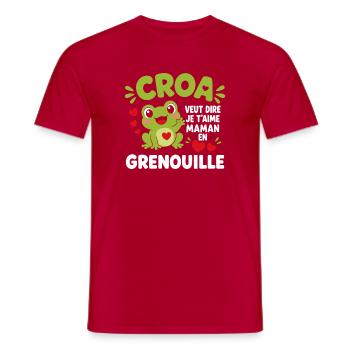 Grenouille d’Amour Maman - T-shirt homme - rouge - Devant - AI Model Male 178 dark (178cm)